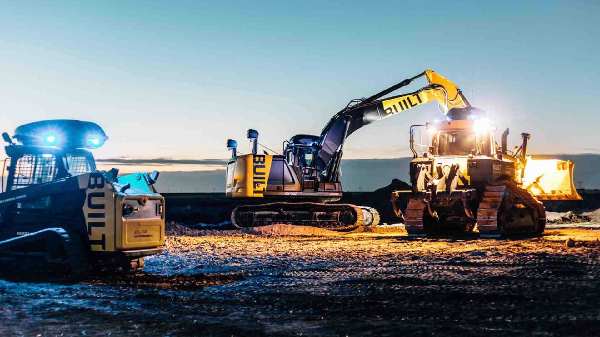 Bulldozers autonomus escavator machines